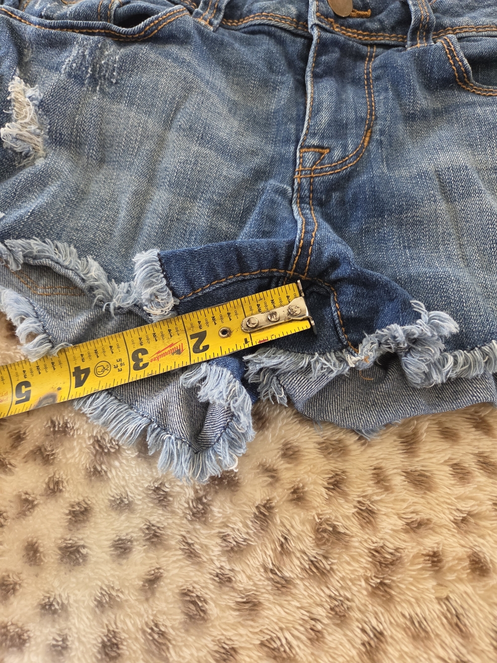 Forever 21 Blue Distressed Denim Jean Shorts - Picture 6 of 8
